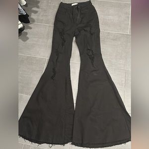 Black flare bell bottoms